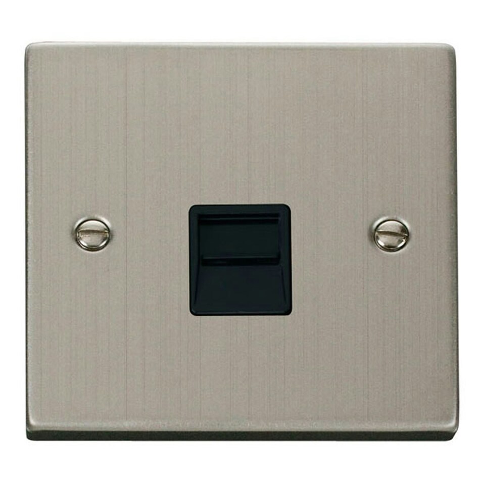 SE HOME Stainless Steel Master Telephone Single Socket Black | Stainless Steel