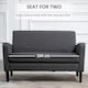 image 6 of HOMCOM 2 Seater Sofa, Small Comfy Sofa Couch with Rubber Wood Legs, Modern Upholstered Loveseat for Living Room, Bedroom, Charcoal Grey