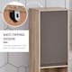 image 7 of HOMCOM Narrow Bathroom Cabinet, Slim Bathroom Storage Unit with Open Compartment, Freestanding Storage Cupboard with Adjustable Shelves for Small Spaces, 30 x 24 x 170 cm, Grey and Oak