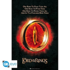 The Lord Of The Rings One Ring Poster - Black/Gold/Red - 91cm x 61cm