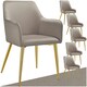 image 1 of Dining Chair Avane - velvet look, padded armchair, high backrest and high armrests - Set of 6 Grey | Taupe