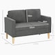 image 7 of HOMCOM Compact 2 Seater Sofa with Under Seat Storage for Small Spaces Grey | Grey | Two Seater
