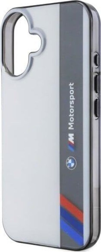 image 1 of BMW Motorsport IML Vertical Stripe Case for iPhone 16 6.1 Grey - BMHCP16S23HTFEG