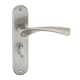 image 1 of Lyon Metal Lever Latch Door Handles Set Round Rose Internal & External | Silver | Satin Nickel Bathroom