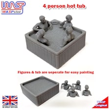 Slot Car Trackside Scenery Hot Tub Full and 4 Figures 1:32 Scale WASP