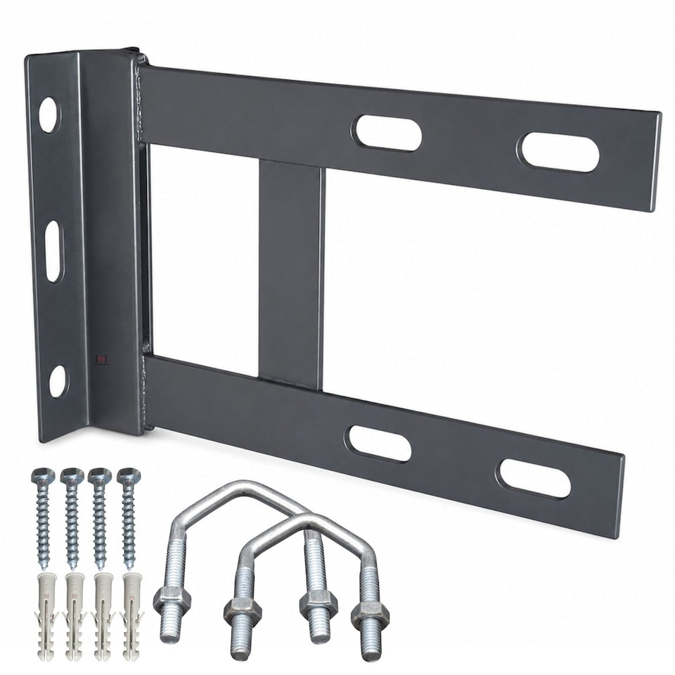 image 1 of Inbrackets 6" x 9" Heavy Duty Wall Bracket Anthracite Grey for Starlink, TV Aerial and Satellite Mast