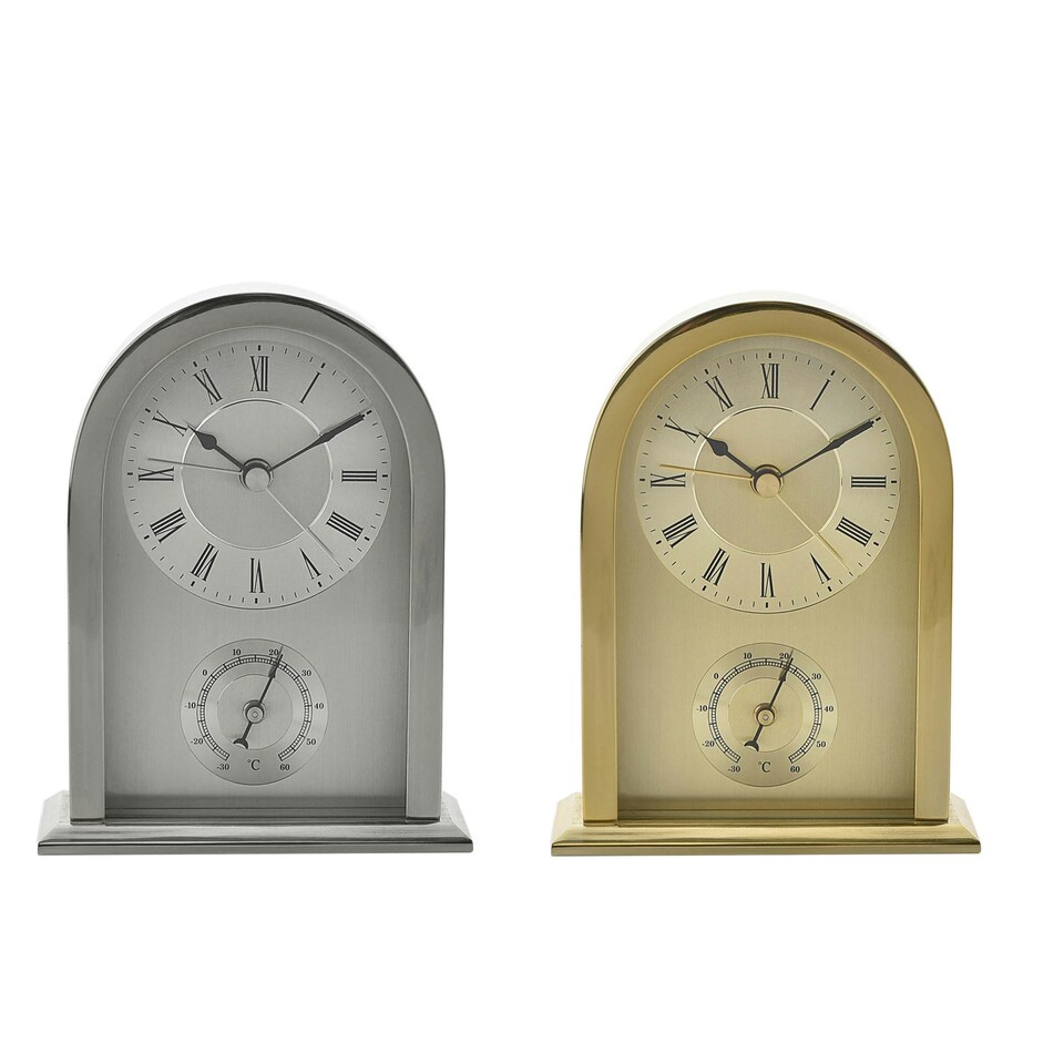 image 1 of Wm.Widdop Arched Silver Aluminium Mantel Clock Silver