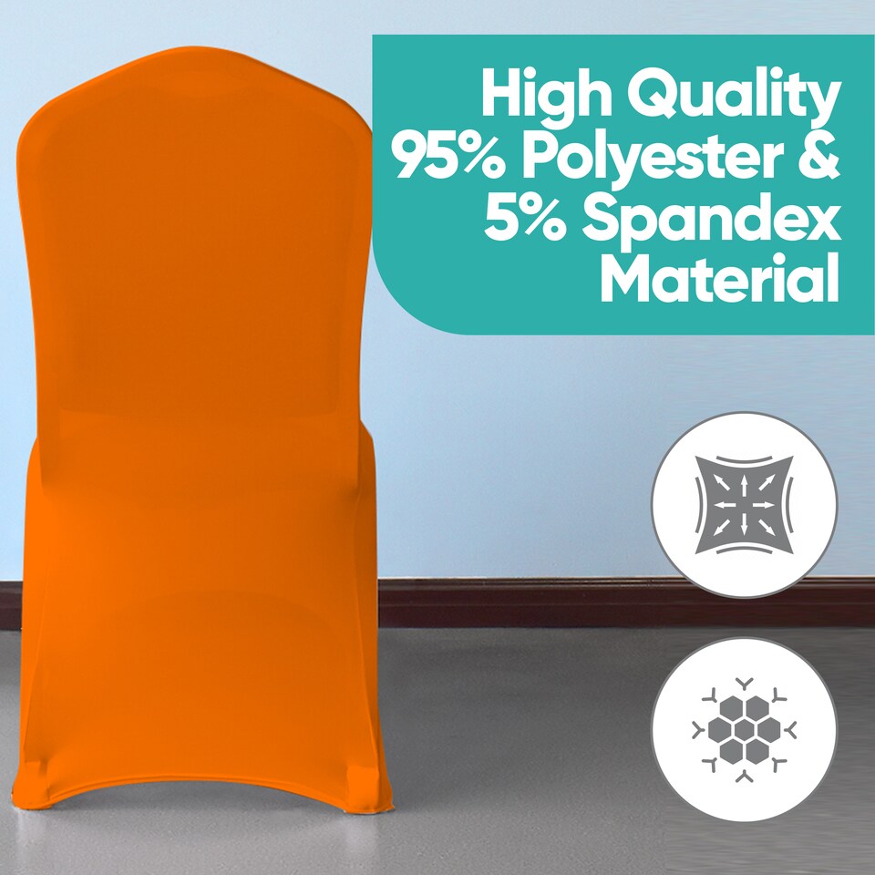 image 1 of Chair Cover Spandex Polyester Stretch Fabric Dining Slipcovers - 10pcs