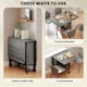 image 3 of HOMCOM Mobile Drop Leaf Dining Table on Wheels with Storage Shelf Grey