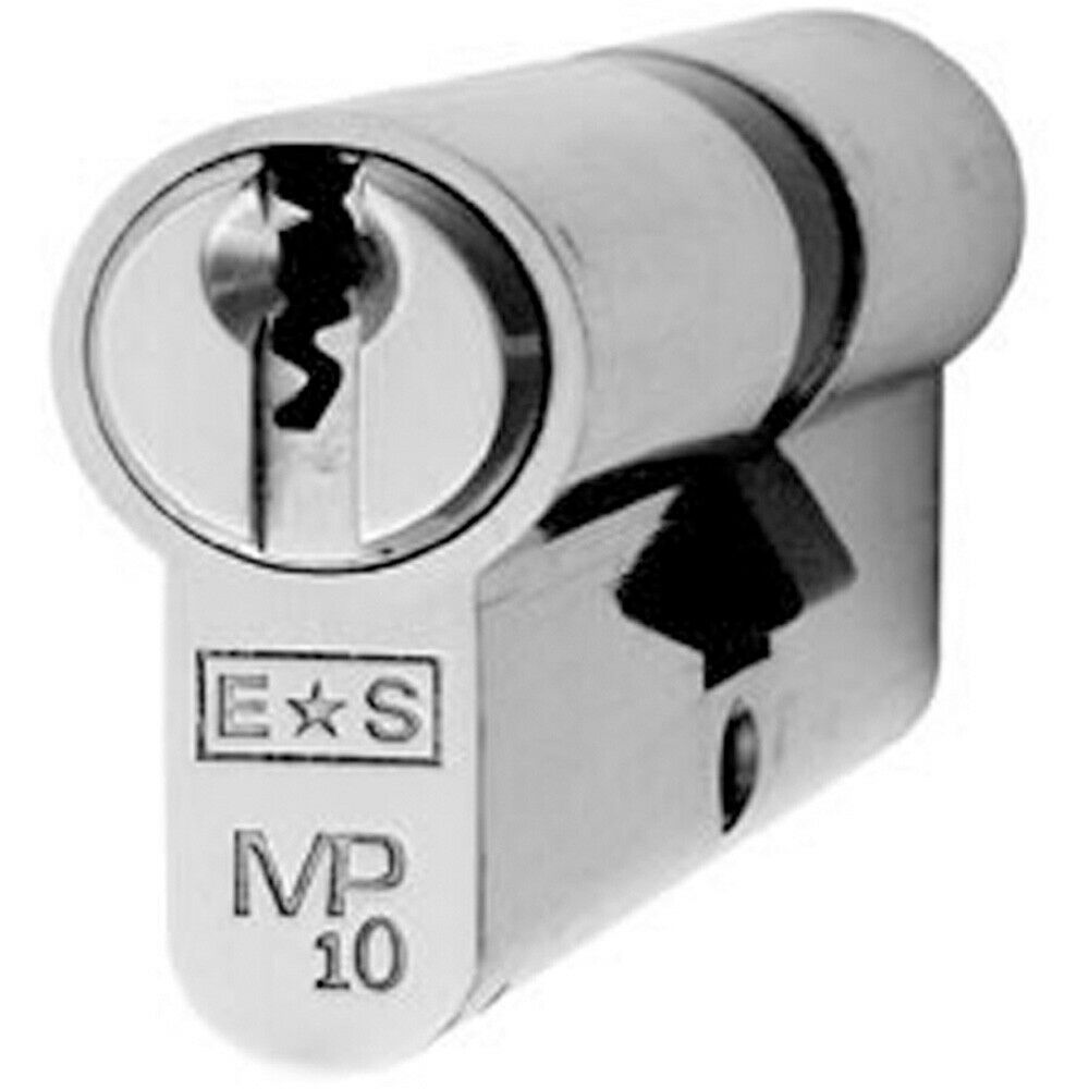 Loops 64mm Euro Double Cylinder Lock Keyed to Differ 10 Pin Satin Chrome Door
