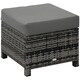 image 1 of Outsunny Rattan Footstool Wicker Ottoman w/ Padded Seat for Backyard Garden