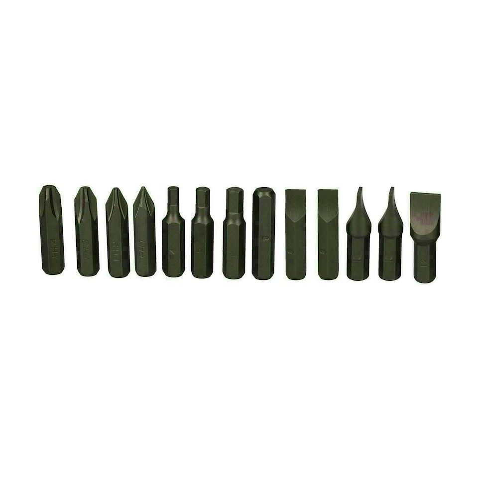image 1 of 13pc Impact Socket Driver Bits Screwdriver Phillips Slotted Flathead Allen Hex