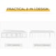 image 4 of Outsunny 8m x 4m Garden Gazebo Marquee Party Tent Wedding Portable Garage Carport Event shelter Car Canopy Outdoor Heavy Duty Steel Frame Waterproof Rot Resistant