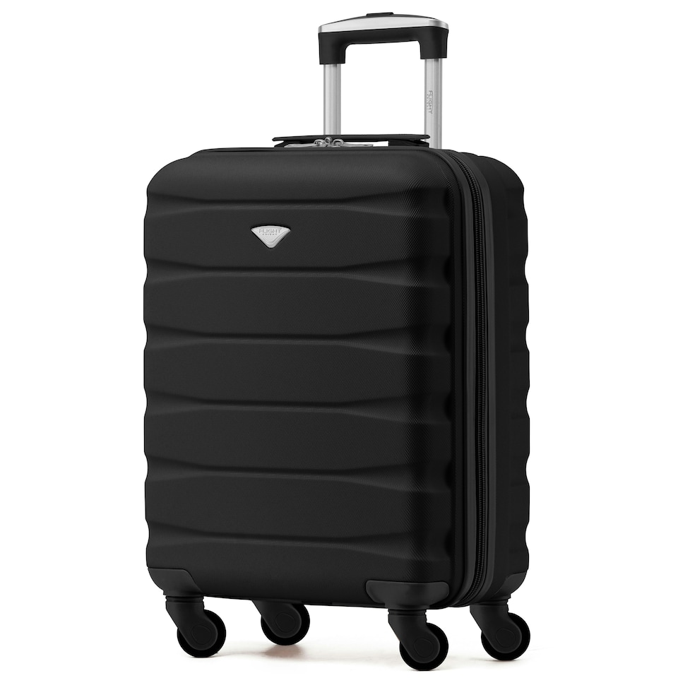 image 1 of Flight Knight Cabin Suitcase 56x36x23cm - 30+ Airlines Approved - British Airways, EasyJet- Lightweight 4 Wheel Carry On Hard Shell Hand Luggage Black | Cabin Bag
