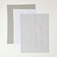image 2 of Homescapes Striped Grey Cotton Tea Towels Set Of Three