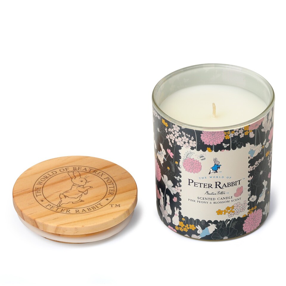 image 1 of Peter Rabbit Scented Glass Candle - Pink Peony Blossom