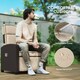 image 6 of Outsunny Rattan Garden Recliner Sun Lounger w/ Flip Table, Dark Brown/Khaki 