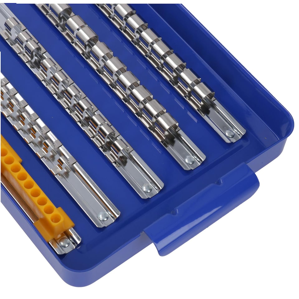 image 1 of 110pc Socket Set Rail / Rack Tray Clips Tool Box Storage 1/4 / 3/8" and 1/2"