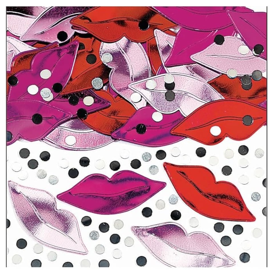 Amscan Girls Night Out Lips Confetti - Pink/Red/Black - One Size