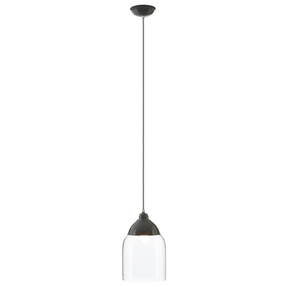 image 1 of Interiors by Premier Grey Glass and Iron Pendant Light