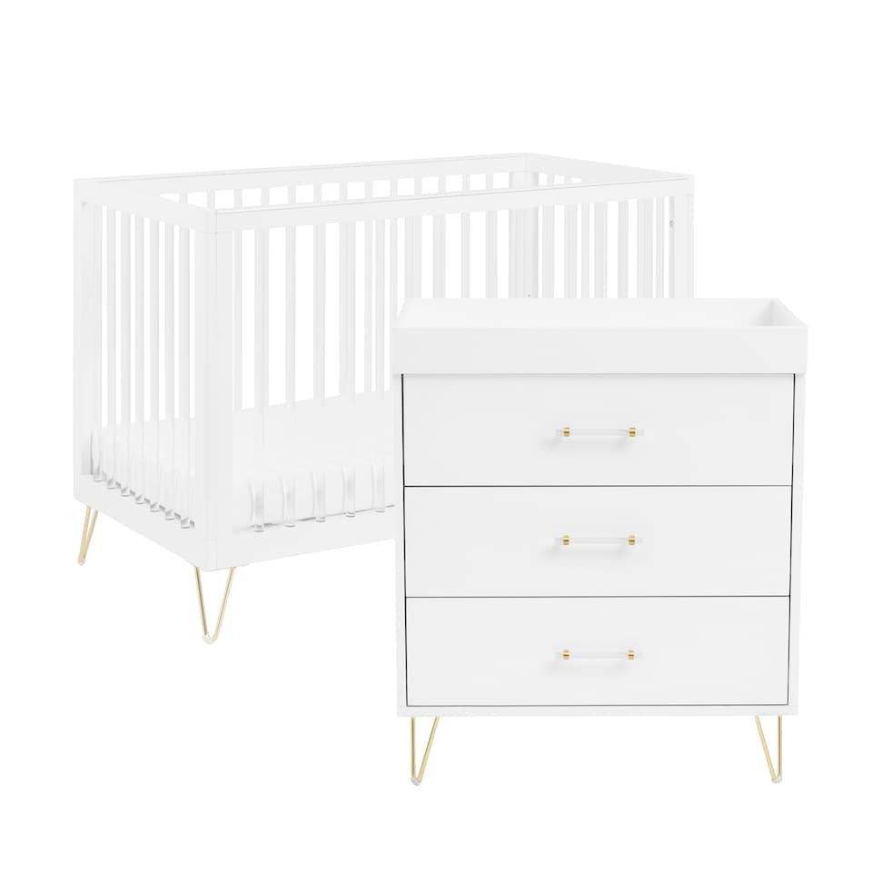 image 1 of Babymore Kimi Acrylic 2 Piece Nursery Room Set