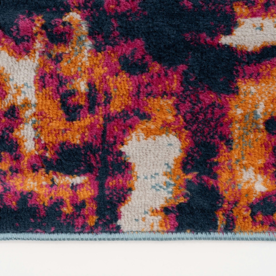 image 1 of KUKOON Bright Multicolour Distressed Abstract Runner Rug 60cm x 240cm Multi
