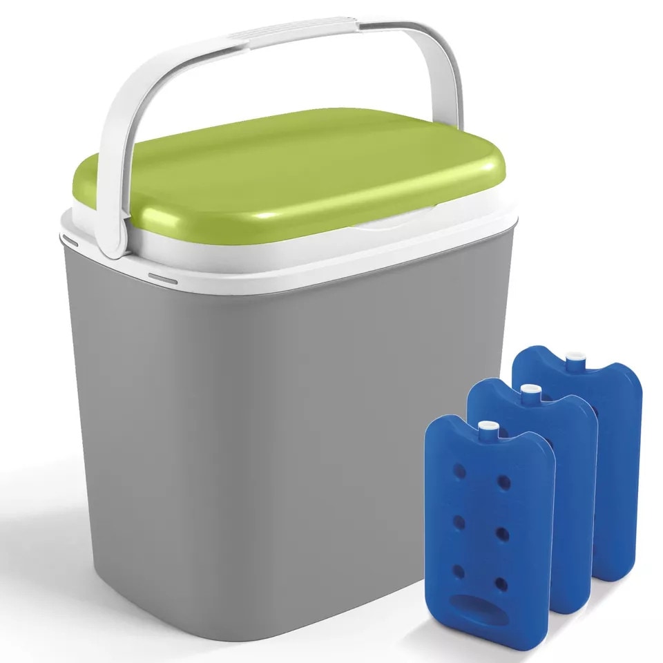 image 1 of 27L Insulated Camping Beach Cooler Lunch Box with 3 Ice Packs