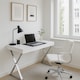 image 8 of Centurion Supports ADONIS Gloss White and Chrome Ergonomic Home Office Luxury Computer Desk | White | White | 1