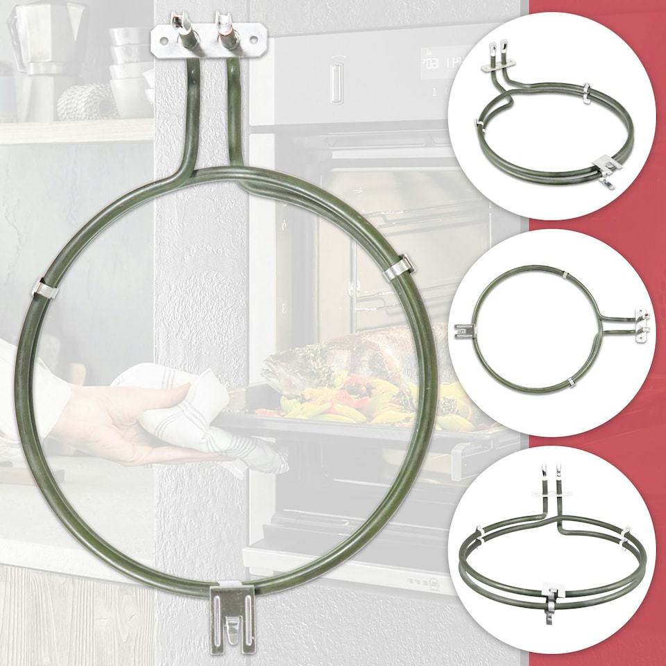 image 1 of SPARES2GO Heating Element for Bosch for Neff for Siemens Fan Oven Cooker (2 Turn, 2100W, 230V)
