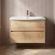 image 3 of Balterley Chartley Contemporary 2 Drawer Wall Hung Vanity Unit with Curved Basin, Autumn Oak, 800mm