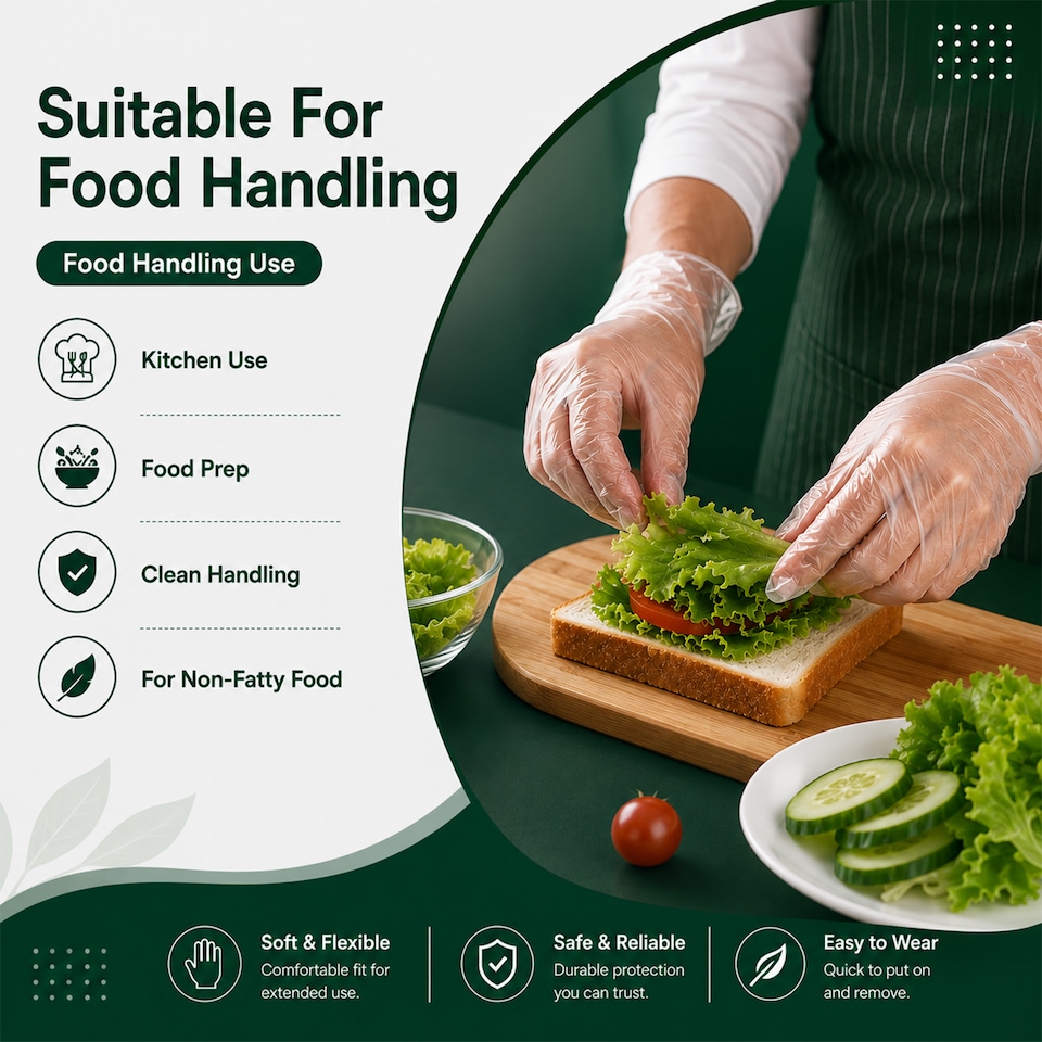 image 1 of ECONX Small Clear Vinyl Gloves Latex Free And Powder Free Food Safe For Catering Multi-Purpose General Use x 100pk
