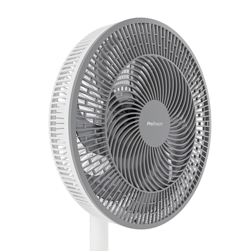 image 1 of Pro Breeze AirFlo Slim 43 inch Hybrid Pedestal Fan - Ultra- Quiet Air Circulator - White Grey