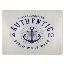 Vintage Anchor Logo Glass Chopping Board | Multi