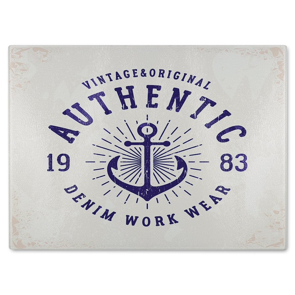 image 1 of Vintage Anchor Logo Glass Chopping Board | Multi