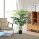 image 7 of Outsunny 125cm4FT Artificial Palm Plant Decorative Tree with Nursery Pot, Fake Plastic Indoor Home Office Decor, Green