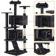 image 4 of Yaheetech 177 cm Cat Tree Tower with Condos and Scratching Posts Black