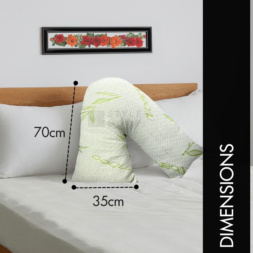 image 1 of Bamboo V Shape Anti-Allergy Memory Foam Pillow with Cover