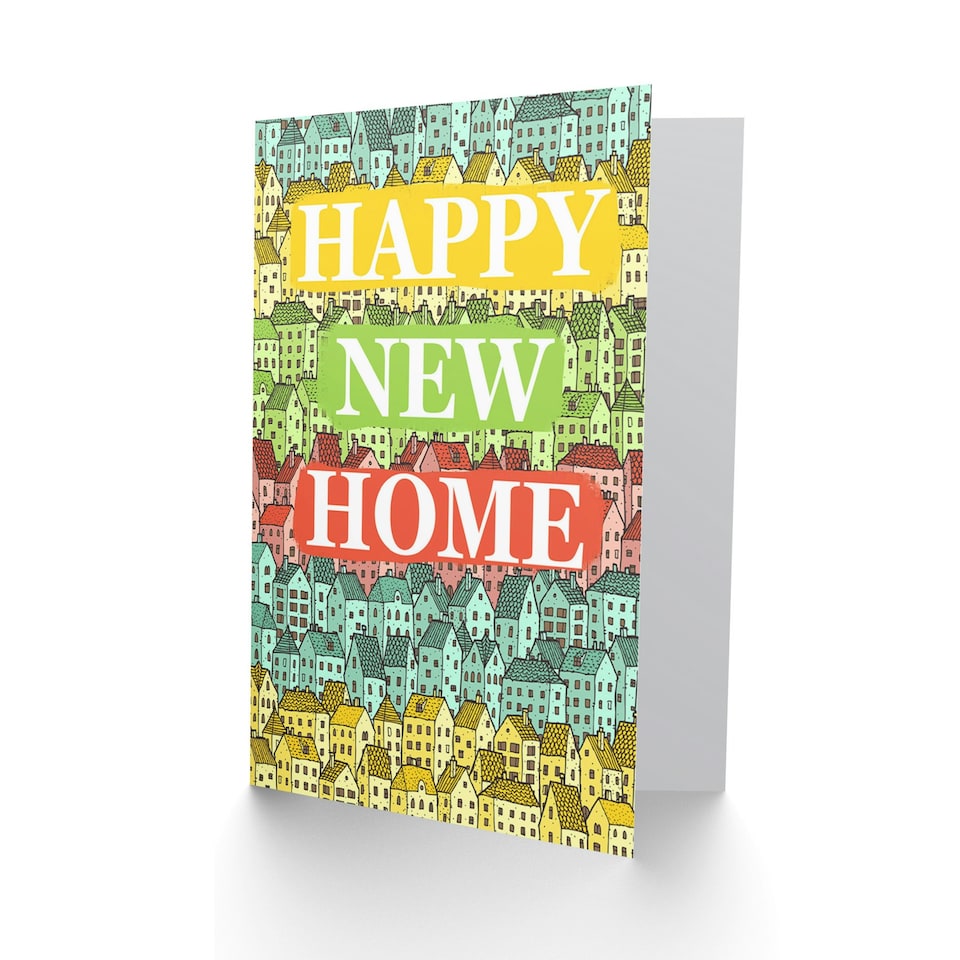 image 1 of Colourful Rows of Houses New Home Card