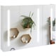 image 1 of kleankin Wall Mounted Bathroom Storage Cupboard with Light, Mirror and Shelf