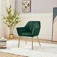 image 1 of Yaheetech Velvet Tufted Accent Chair with X-shaped Metal Legs Green