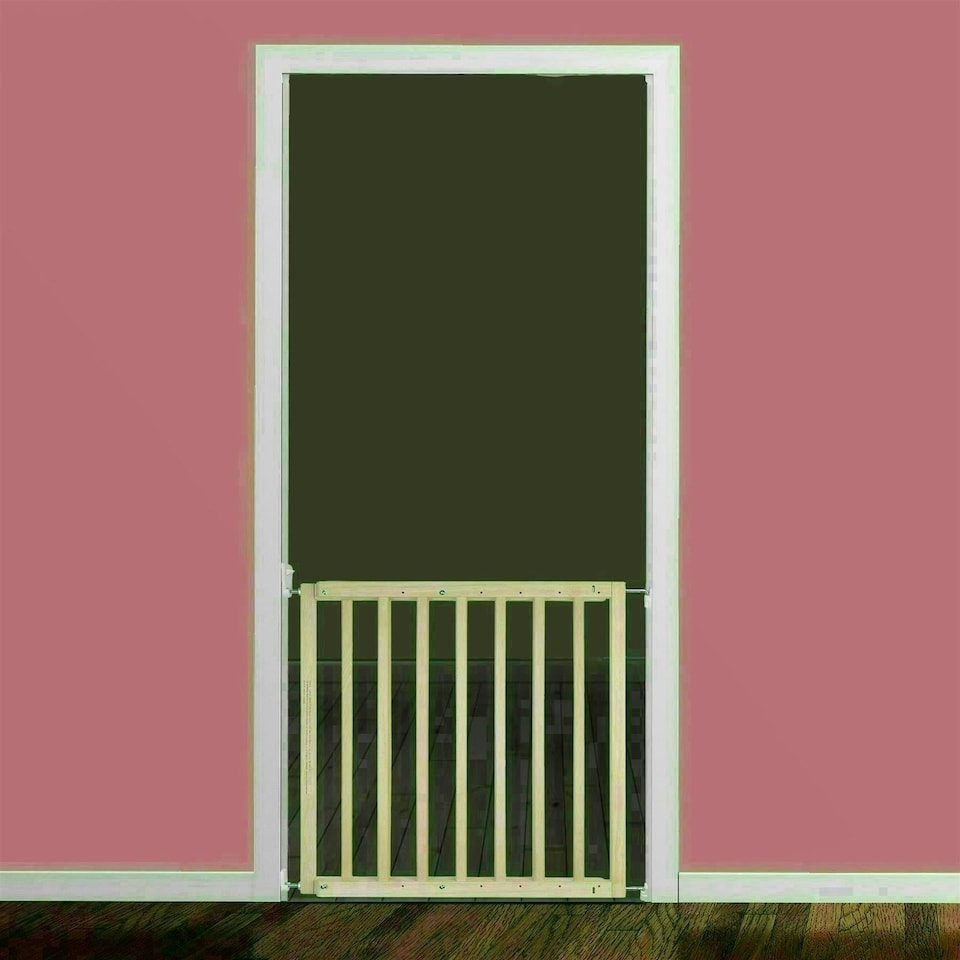 image 1 of Bettacare Chunky Wooden Screw Fit Dog Gate, 63.5cm - 105.5cm, Natural, Wooden Dog Gate Gate, Screw Fit Pet Stair Gate, Puppy Gate