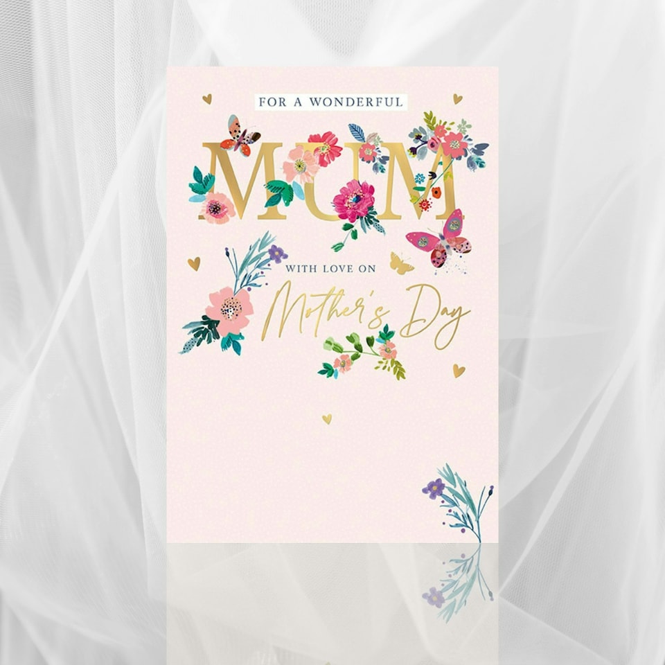image 1 of Words 'n' Wishes Mother's Day Card for a Lovely Mum on Mother's Day, 23.5 x 16.5 cm,