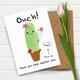 image 1 of Lucy and Lolly Magic Bean Greetings Card Ouch! Cactus Get Well