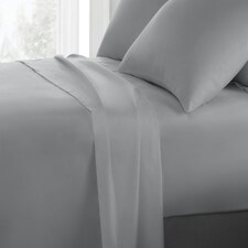 Sweet Dreams 200 Thread Count Percale Cotton Flat Sheet Grey | Grey | Super King