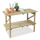 image 2 of Lacewing Wooden 2 Tier Greenhouse Staging Shelving Bench Collapsible 122cm