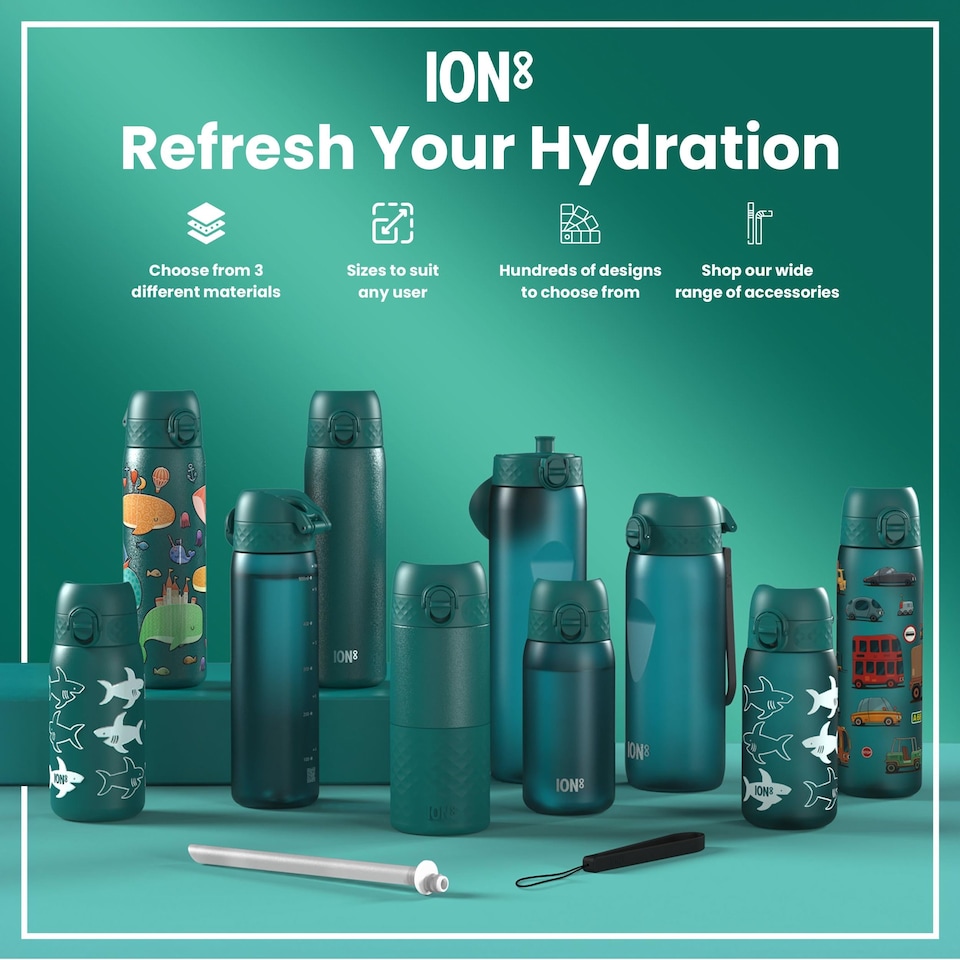 image 1 of Leak Proof Kids Water Bottle, BPA Free, 350ml (12oz) | Blue | Aqua | One Size