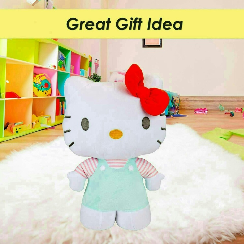 image 1 of Hello Kitty Soft Toy Large Plush Light Blue Cute Plush Huggable Cuddly 50cm Blue