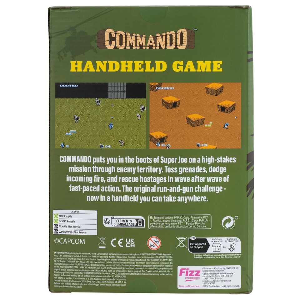 image 1 of Commando Colour Handheld Game with 2.5" Screen & Classic Gameplay