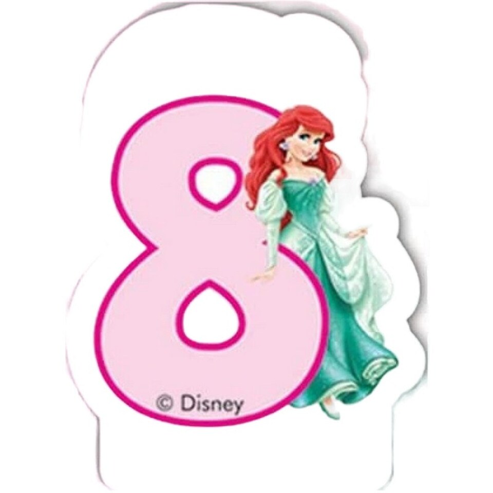The Little Mermaid Ariel 8th Birthday Candle - White/Green/Pink - One Size