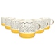 image 1 of Nicola Spring Ceramic Dipped Dots Coffee Mugs - 385ml - Mustard - Pack of 6 Yellow
